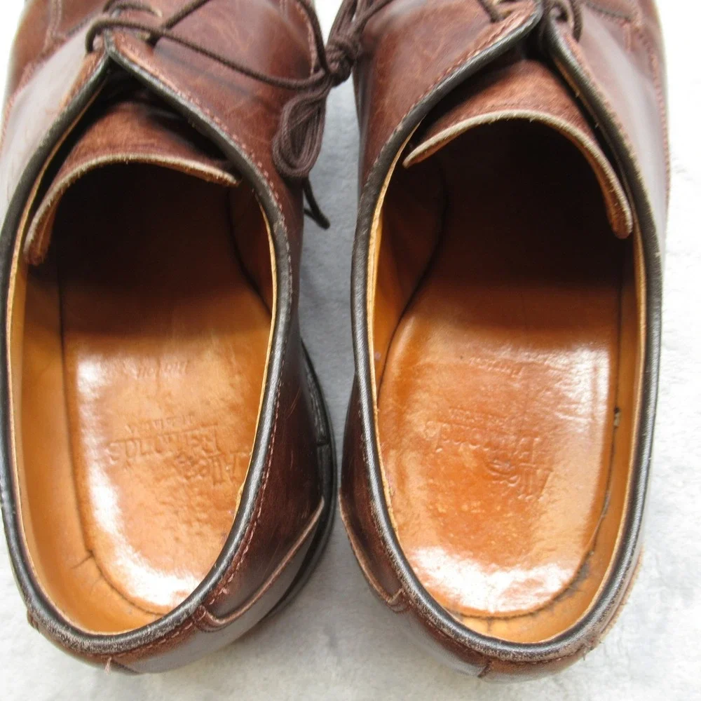 Allen Edmonds Burton Dress Shoes Men 9.5 3E Brown Leather Bicycle Blucher USA